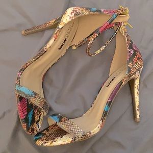 Colorful Snake Print Heels